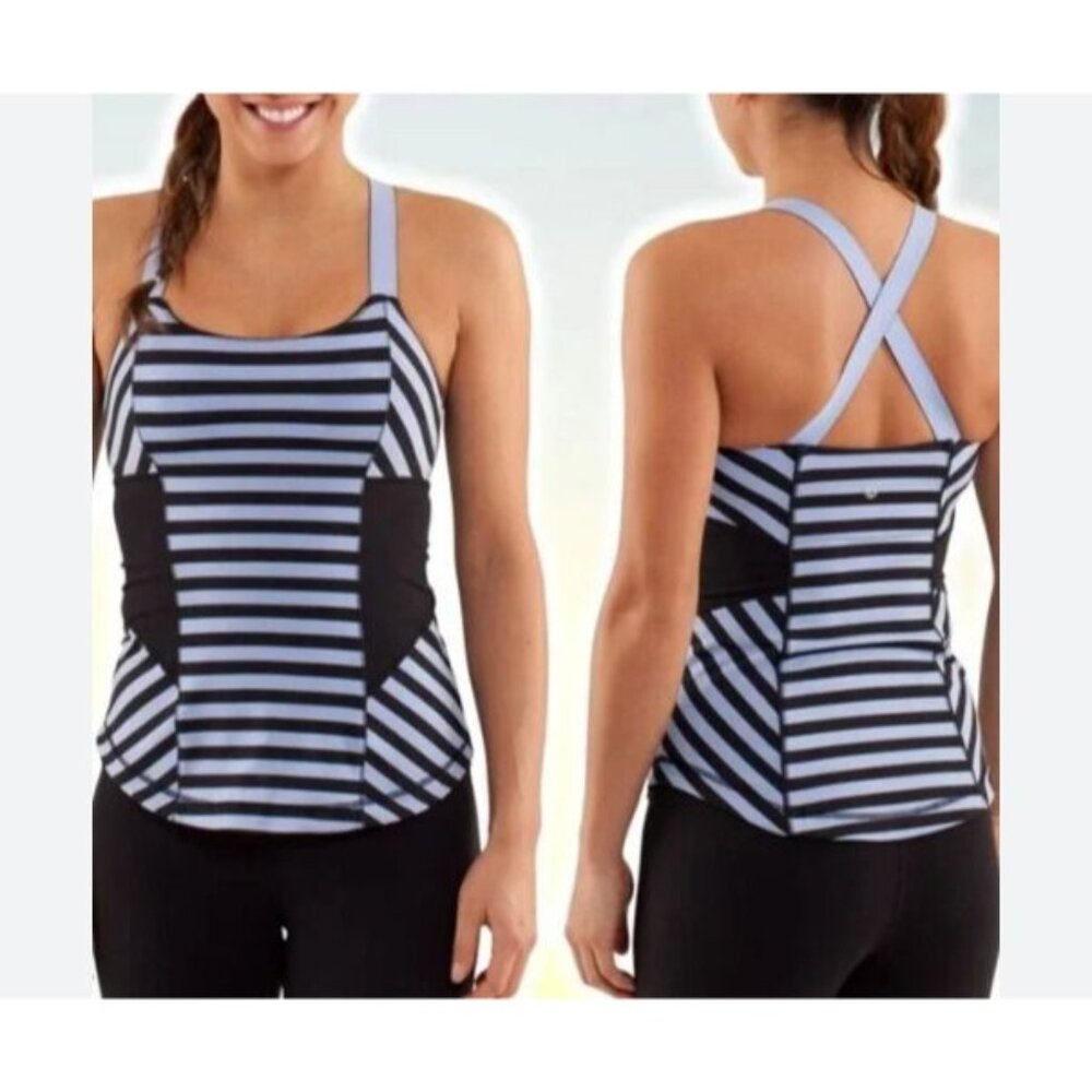 Lululemon‎ Work It Out Tank Sea Stripe Polar Haze